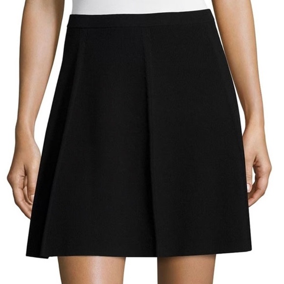 Theory Arryn Prosecco Viscose Knit Ribbed Black A Line Mini Skirt EUC Size XS - Picture 1 of 12